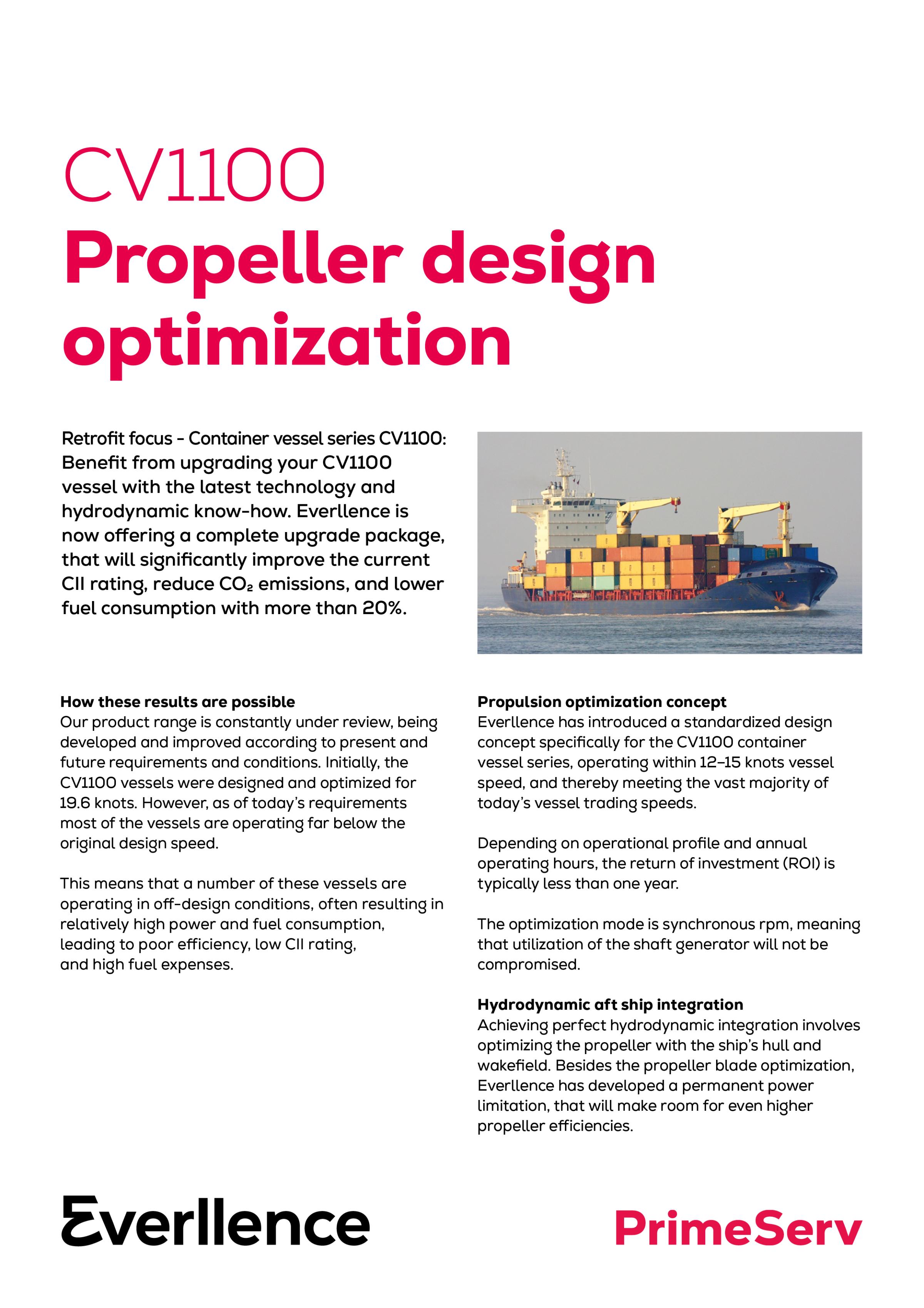 CV1100 Propeller design optimization